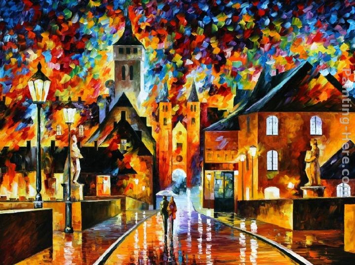 Leonid Afremov NIGHT IN THE OLD CITY